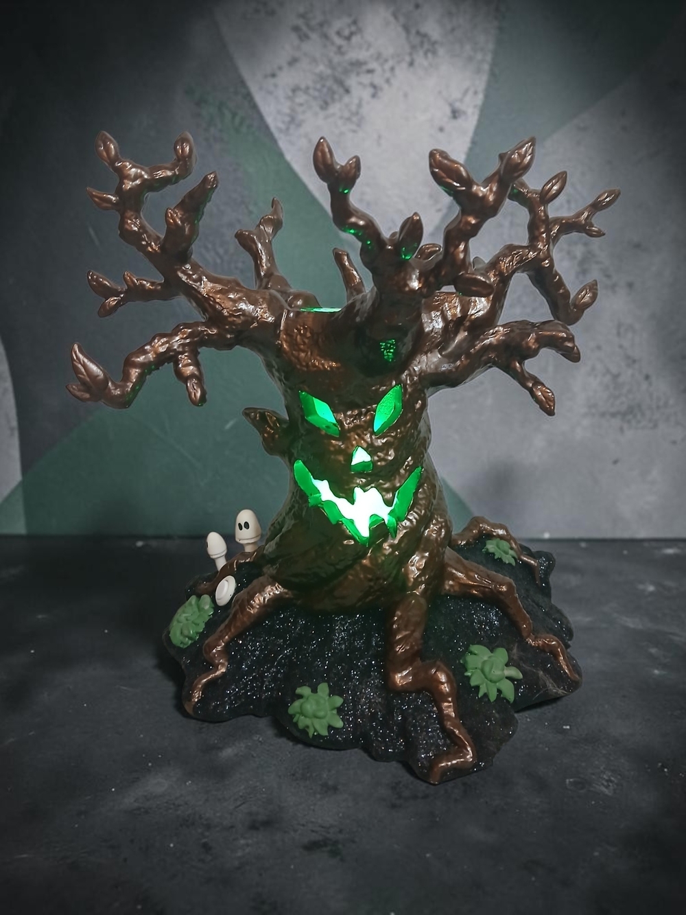 Spooky Illuminated Brown Haunted Tree Candle Holder - Home Holiday